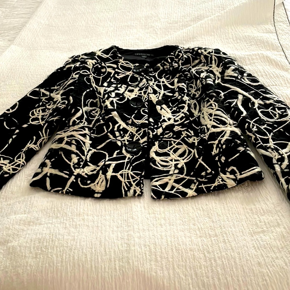 Lafayette 148 black and white coat
